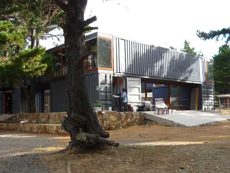 Curaumilla Arts Center studio, made from recycled shipping containers. 