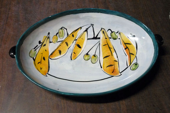 Platter with unfired decal  arc.