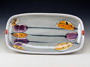 Arbuckle 2013 Rectangular Server Orange Leaves Purple Fruit 526 (2PP)